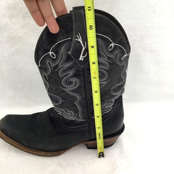CABELA'S Black Cowboy Western Boots Womens Square Toe Sz 7 M - Picture 8 of 9